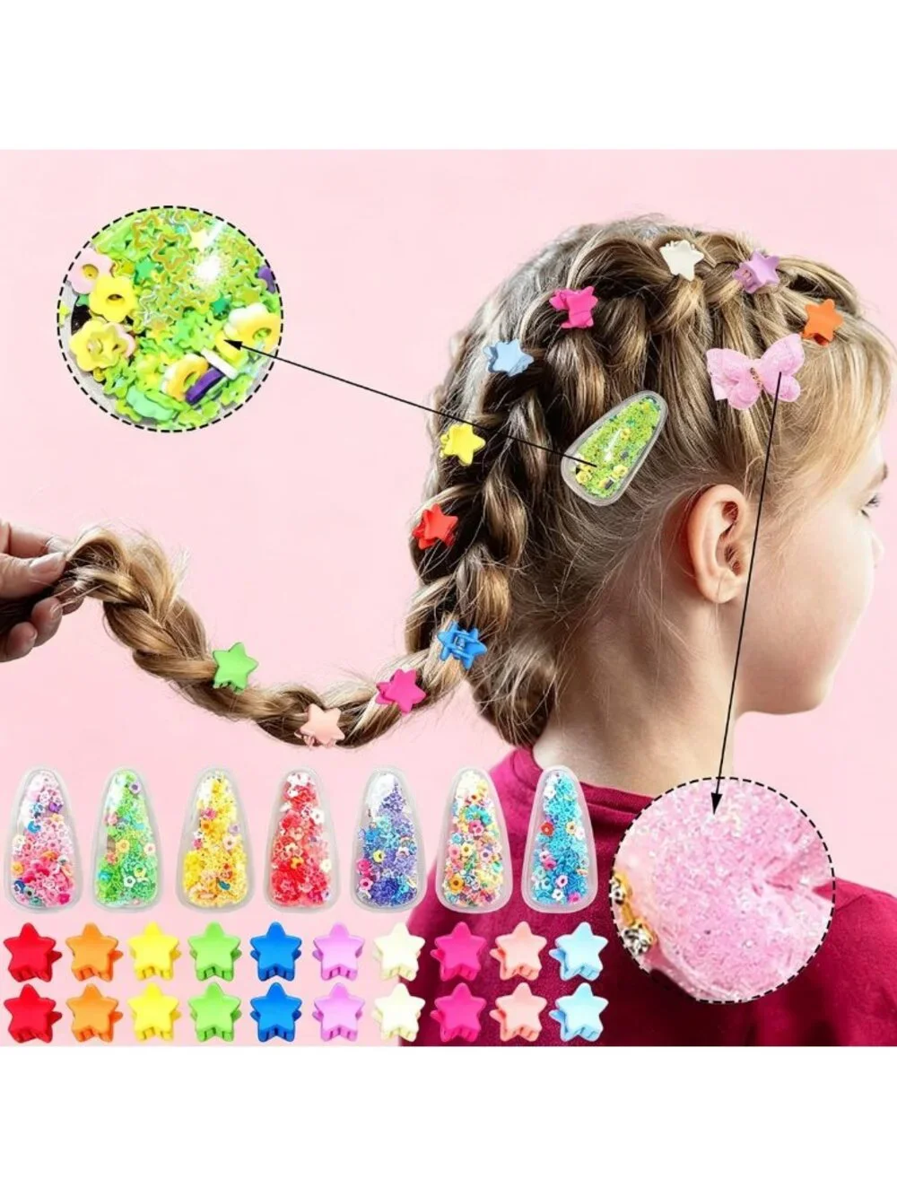 252-Piece Hair Accessories Set with Pink Storage - Perfect Back to School Gift